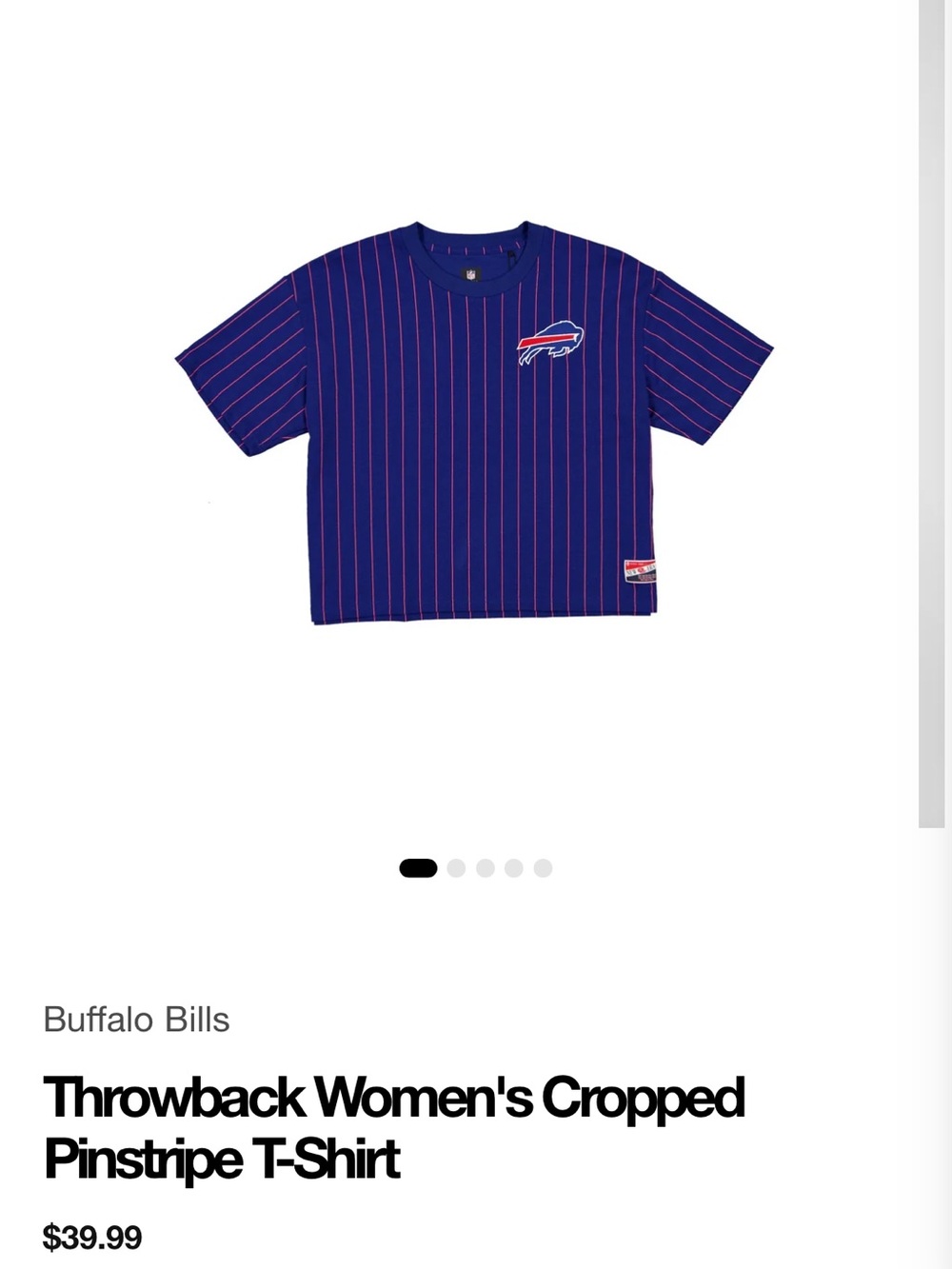 Buffalo Bills cropped pinstripe shirt